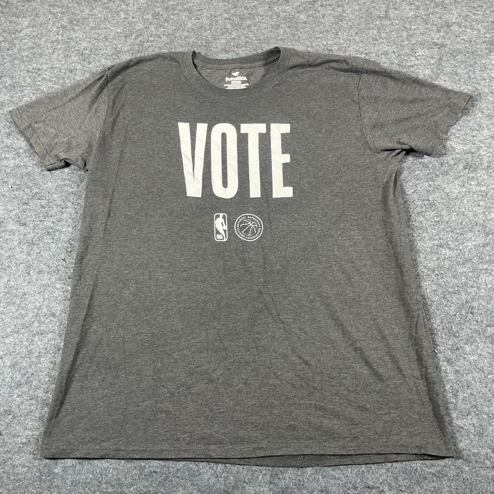 Fanatics NBA T Shirt Mens Extra Large‎ Gray Short Sleeve Vote Basketball Limited